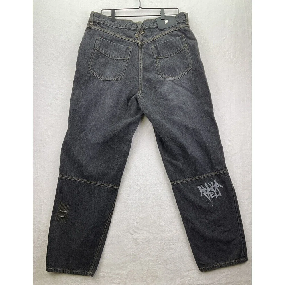 Vintage Y2K Makavelli Black Denim Jeans Mens sz 38x34